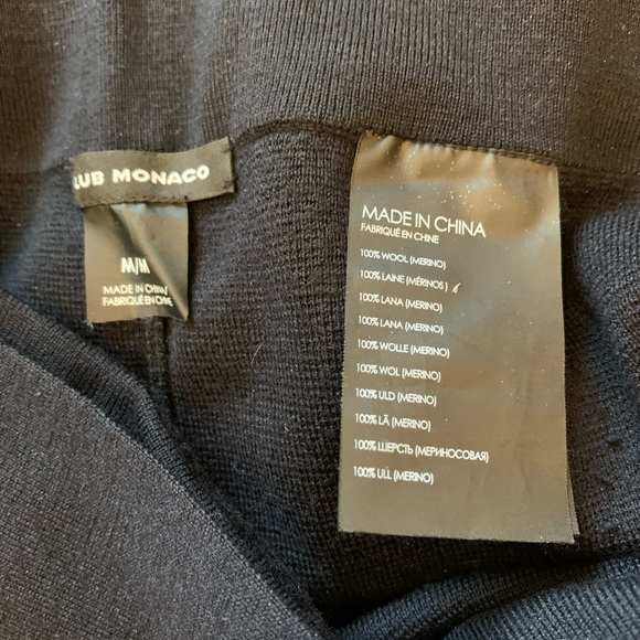 Club Monaco Black Wool Knit Culottes Size M - Picture 4 of 4